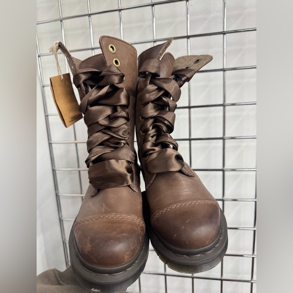 Doc Martens Dark Brown Womens Combat Boots Aimilita AW004 US6 EU 37 - Picture 9 of 13